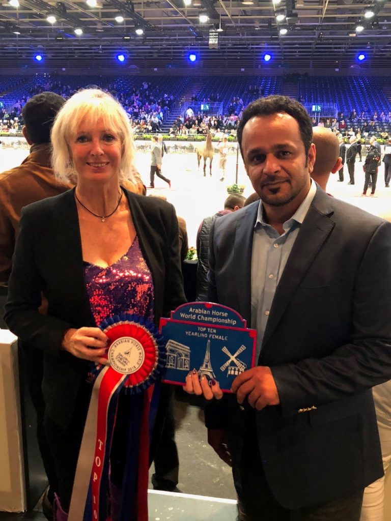 Caroline Reid and Ali Al Mazrouei in Paris at the Arabian horse world championships